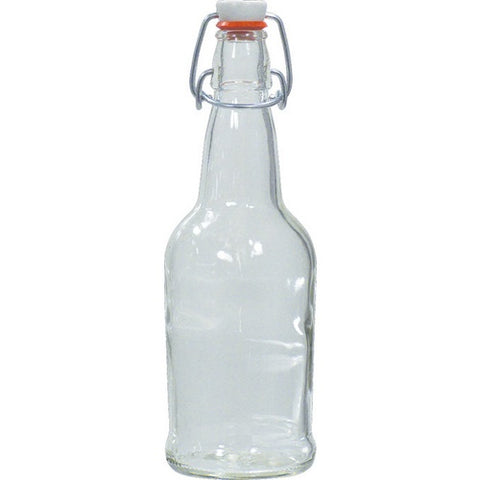 EZ Cap Bottles - 16 oz Clear Swing Top (Case of 12)