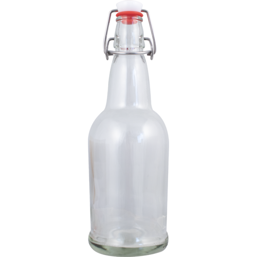 16 oz Glass Swing Top Bottles (12-Pack, Clear)
